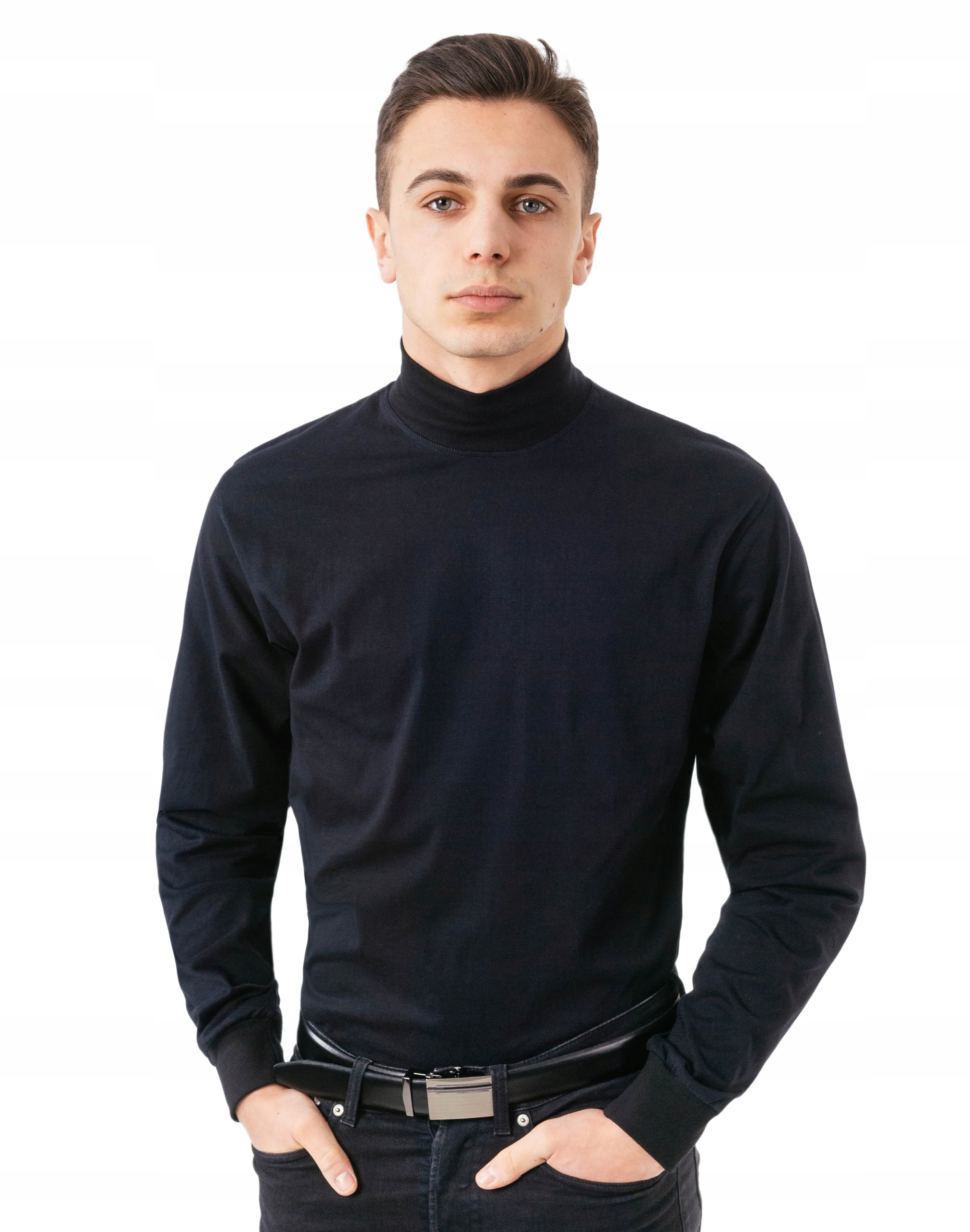 Półgolf męski cienki sweter golf ADAM r 6XL czarny