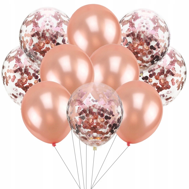 

Balony Konfetti Rose Gold Różowe Złoto Panieński