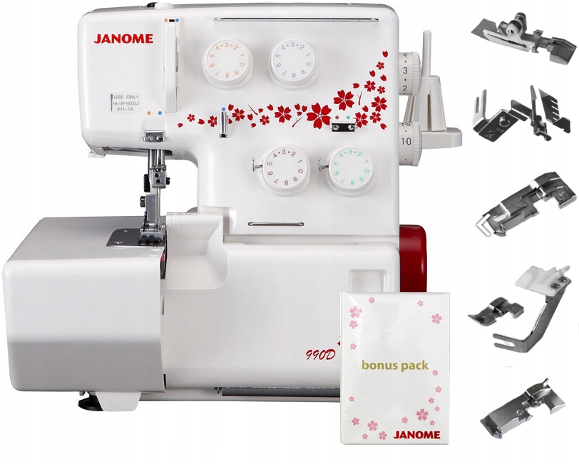 OVERLOCK ОВЕРЛОК JANOME 990D + БЕСПЛАТНО 5 НОЖЕК