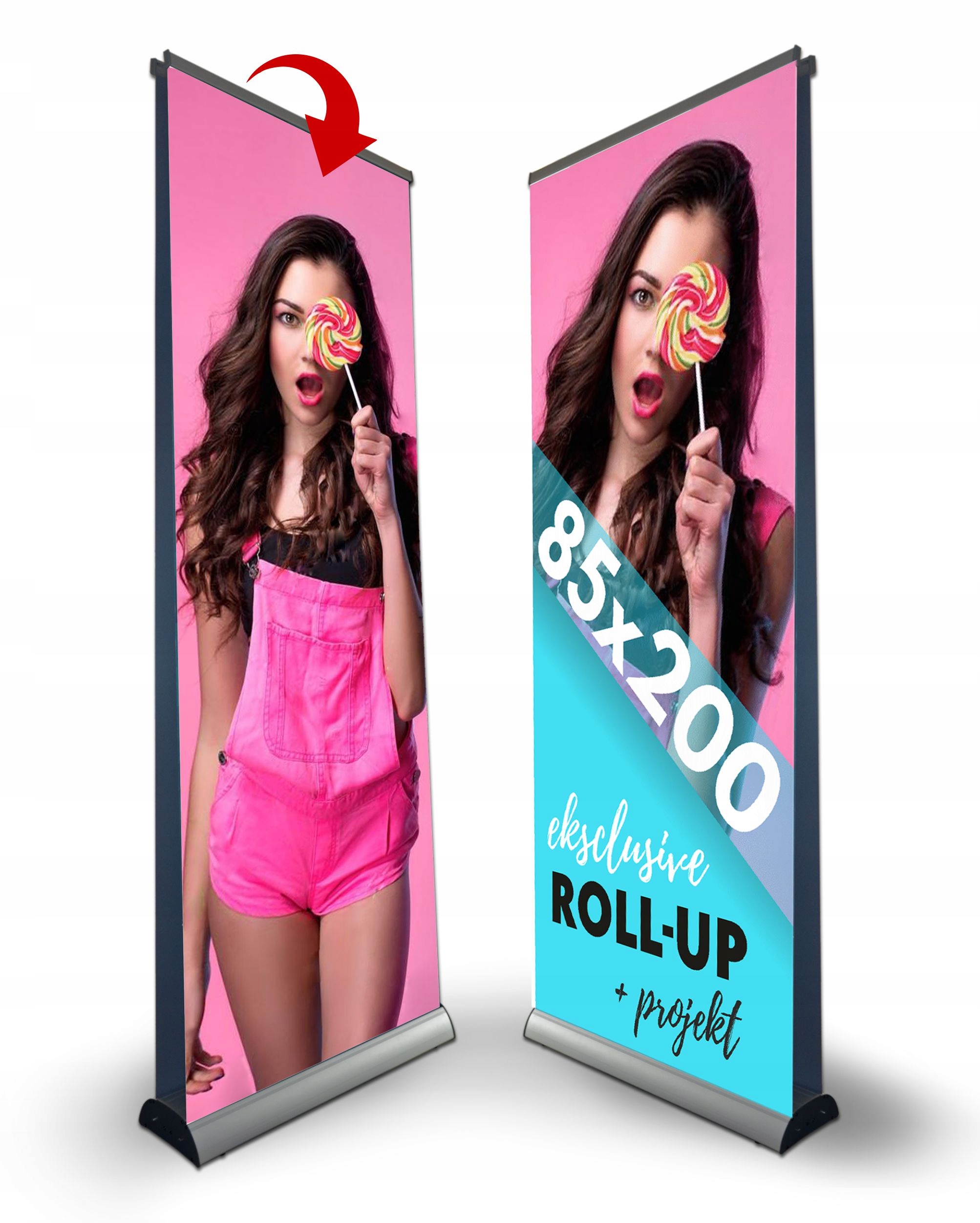 ROLL-UP DWUSTRONNY REKLAMOWY 85X200CM PROJEKT