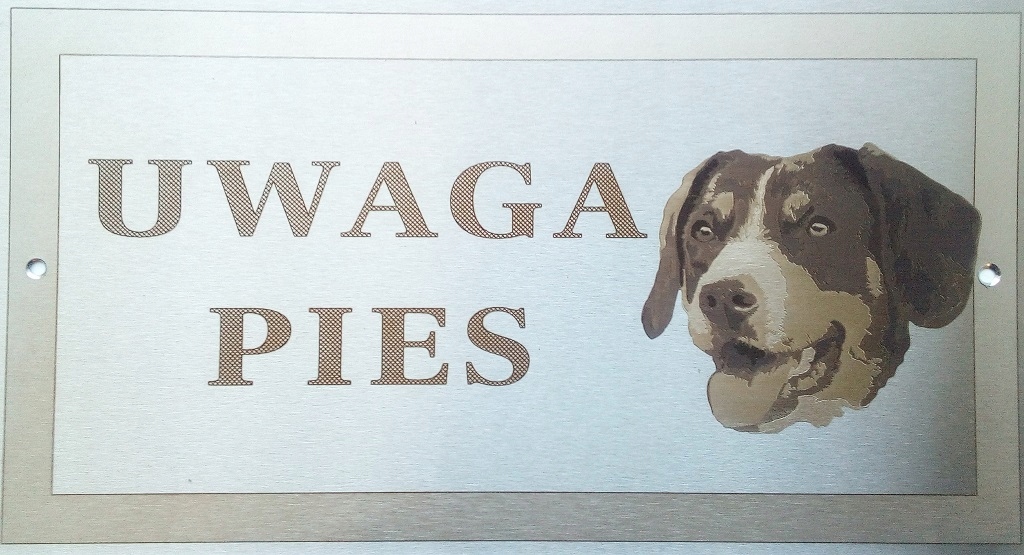 

Tabliczka stal nierdzewna- Uwaga Pies- Appenzeller