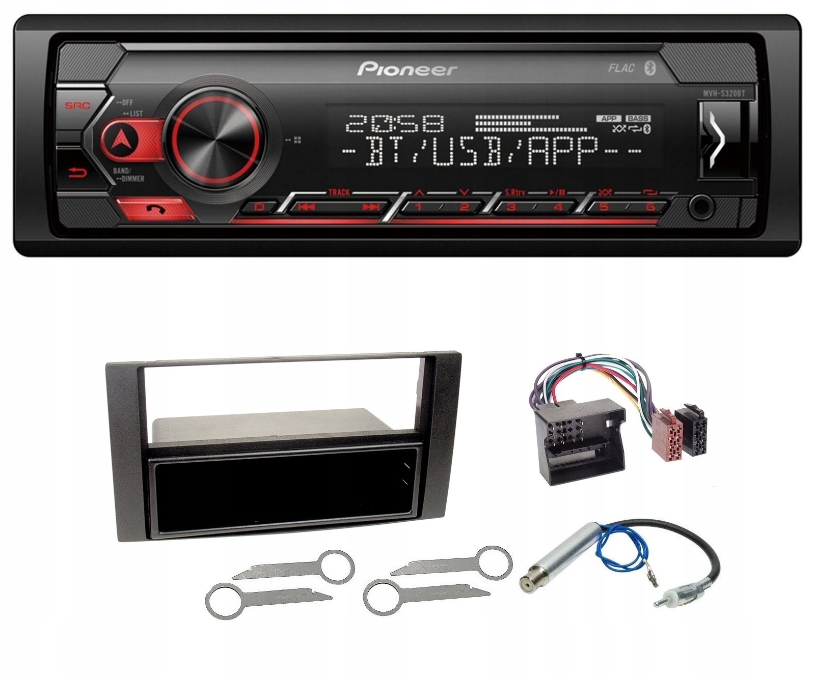 Rádio Bluetooth Ford Focus Transit Fusion JU2 S-max WA6 Pioneer MVH-S320BT