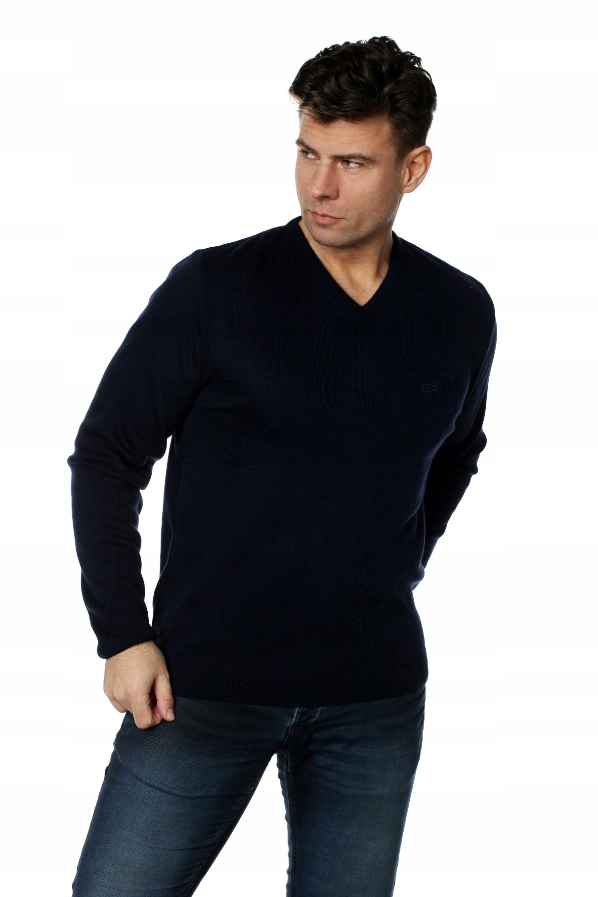 

Męski Sweter Dekolt W Serek r.XL