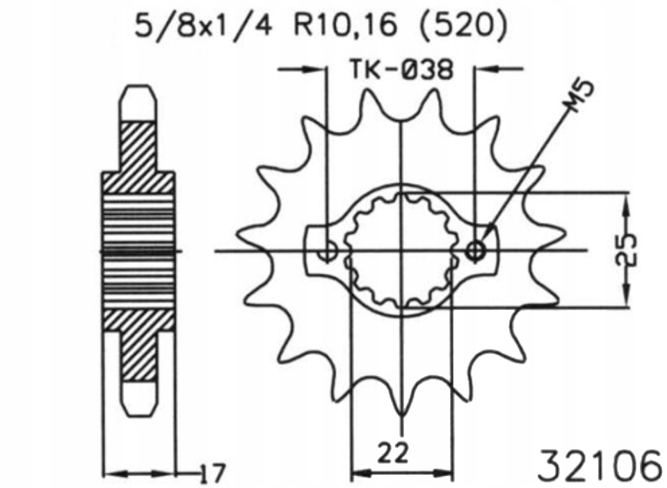 Přední ozubené kolo Esjot 15Z Ducati Monster 900 S