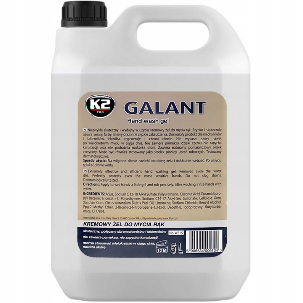 

K2 Galant Pasta Krem Żel Bhp Do Mycia Rąk 5L
