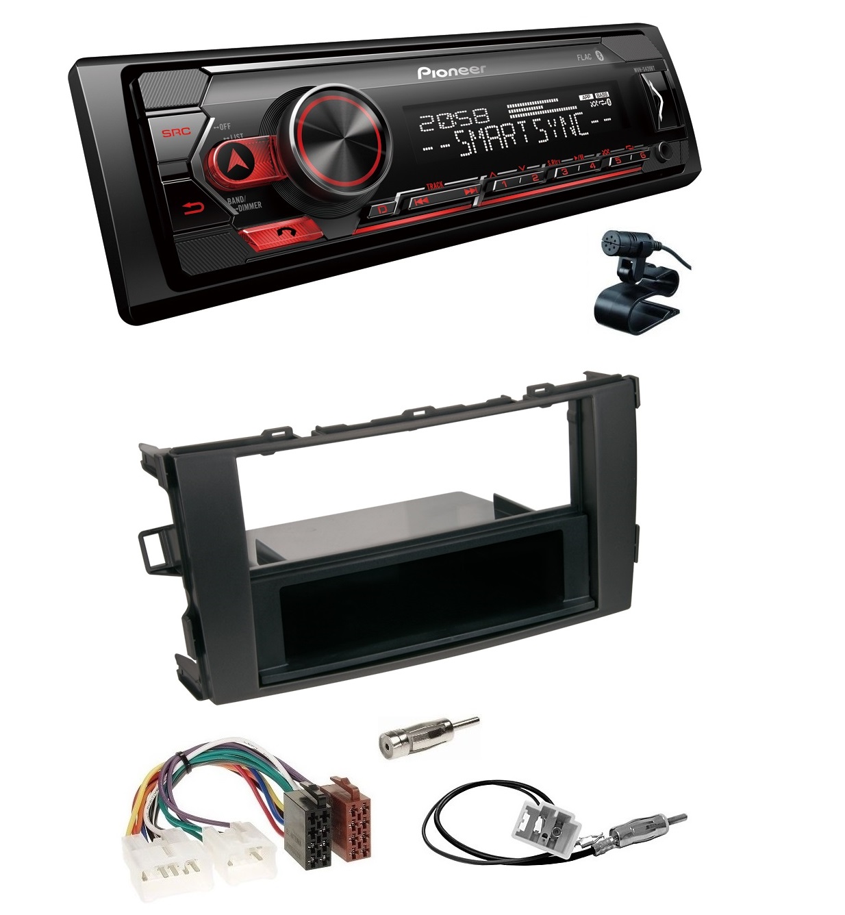 Autorádio Pioneer MVH-S420BT s Aux Usb MP3, 4x50W, Bluetooth, pre Toyota Auris 2007-2012