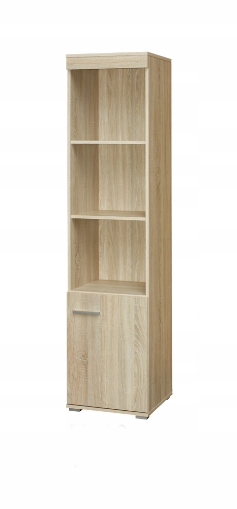 

Regał wąski 45cm dąb sonoma 4 półki drzwiczki M-20