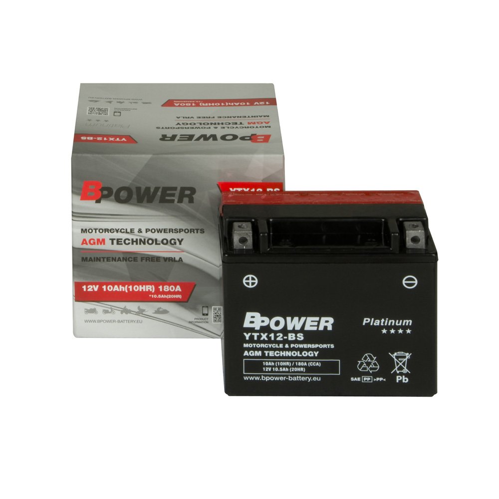 Акумулятор Bpower Platinum YTX12-BS AGM 12V 10AH