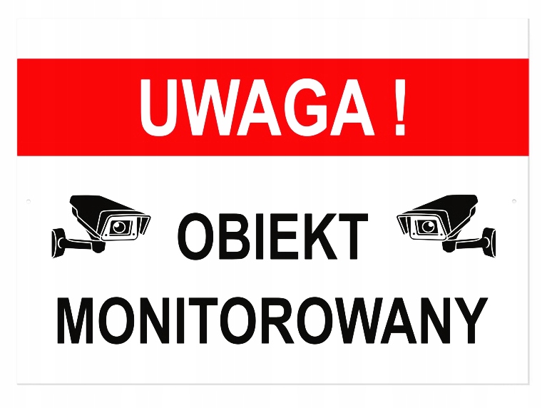 TABLICA INFORMACYJNA OBIEKT MONITOROWANY PVC DUŻA