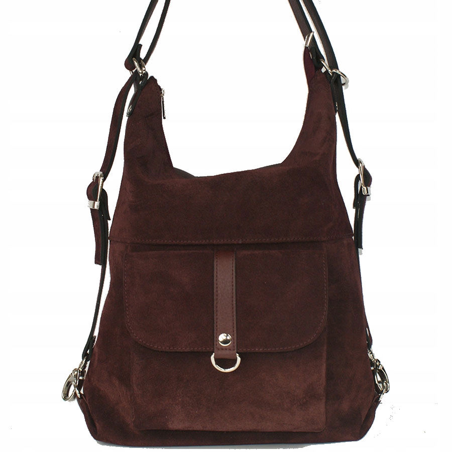 TOREBKA DAMSKA SKÓRZANA WOREK PLECAK 2W1 A4 SKÓRA Marka bez marki