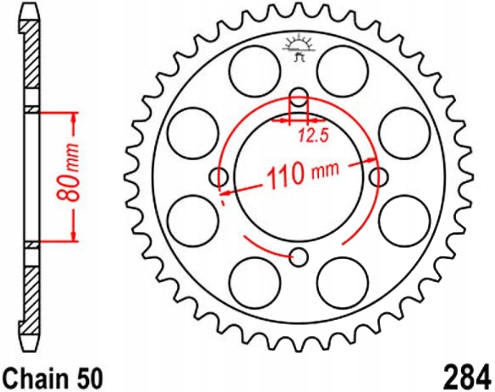 Zadní ozubení JTR284 37-48Z Honda Cb 750 C Custom