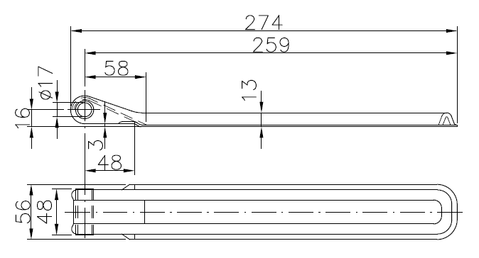 ZACZEP ZAWIASY ZAWIAS BURTA BURTY MOCNY DŁUGI 270 Marka Winterhoff