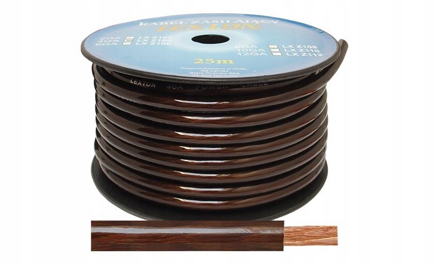 

Kabel Przewód Zasilający 20MM2 / 10MM 4GA Szpula