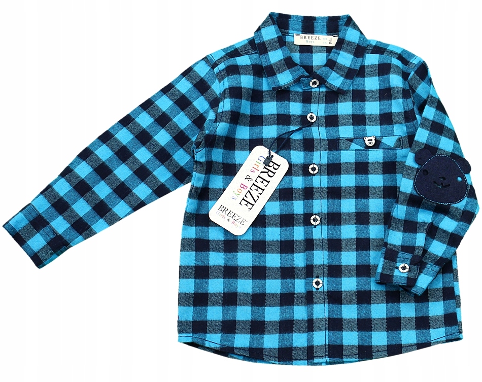 KOSZULA Kratka ŁATKI Misie NIEBIESKA 74/80 GH515 Marka BREEZE