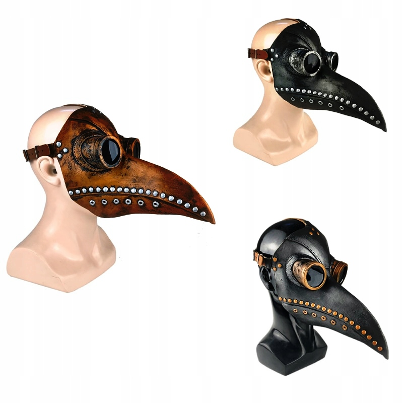 Maska doktora plagi Halloween, lateksowa, szara Rodzaj na twarz