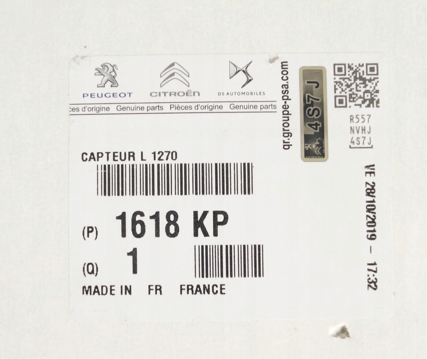 Czujnik temp spalin PEUGEOT 2 0 HDI oryginal Part number V42 72 0077