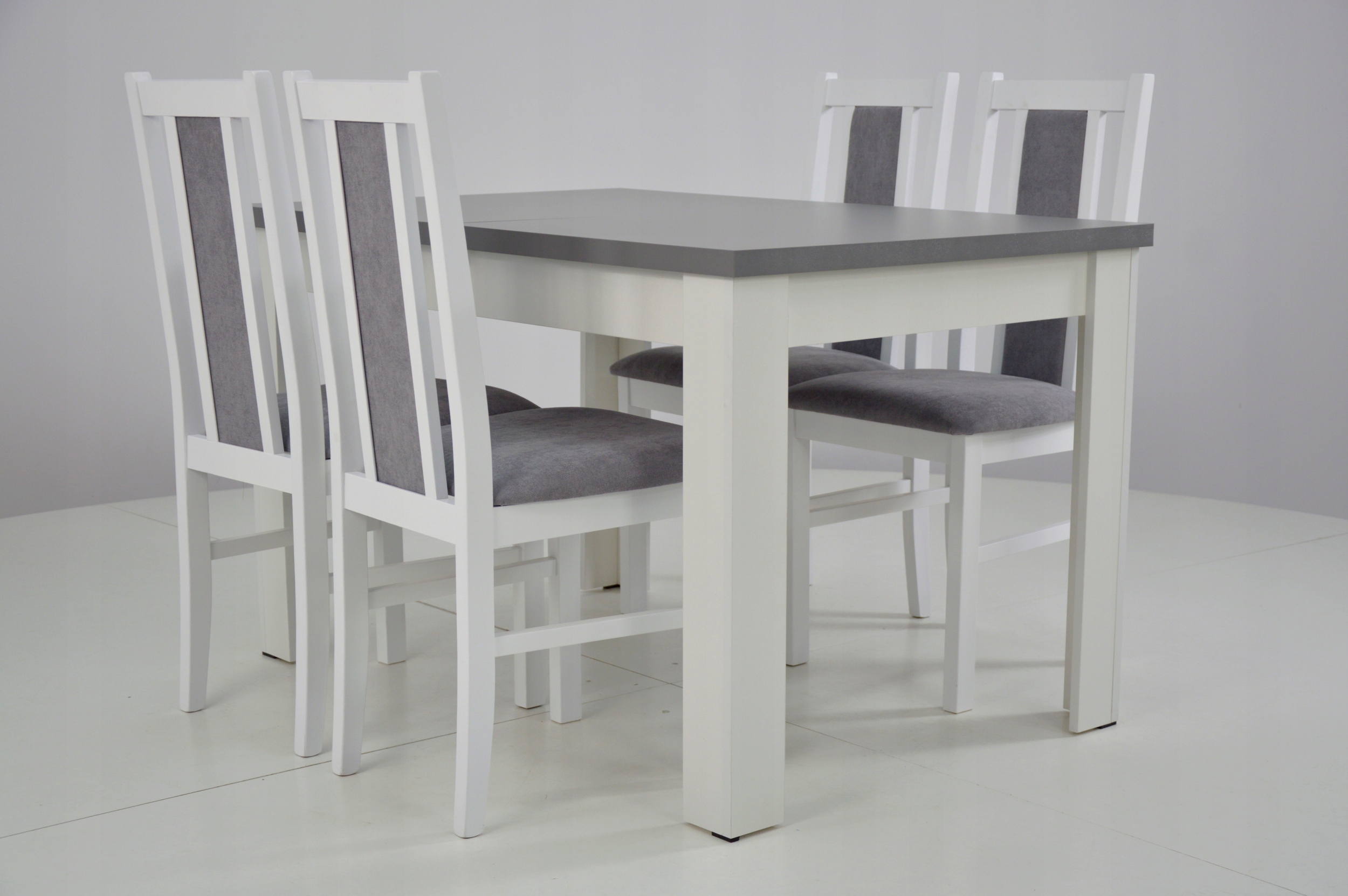 Zestaw 4 krzesła i rozkładany stół 80x120/160 cm Marka inna