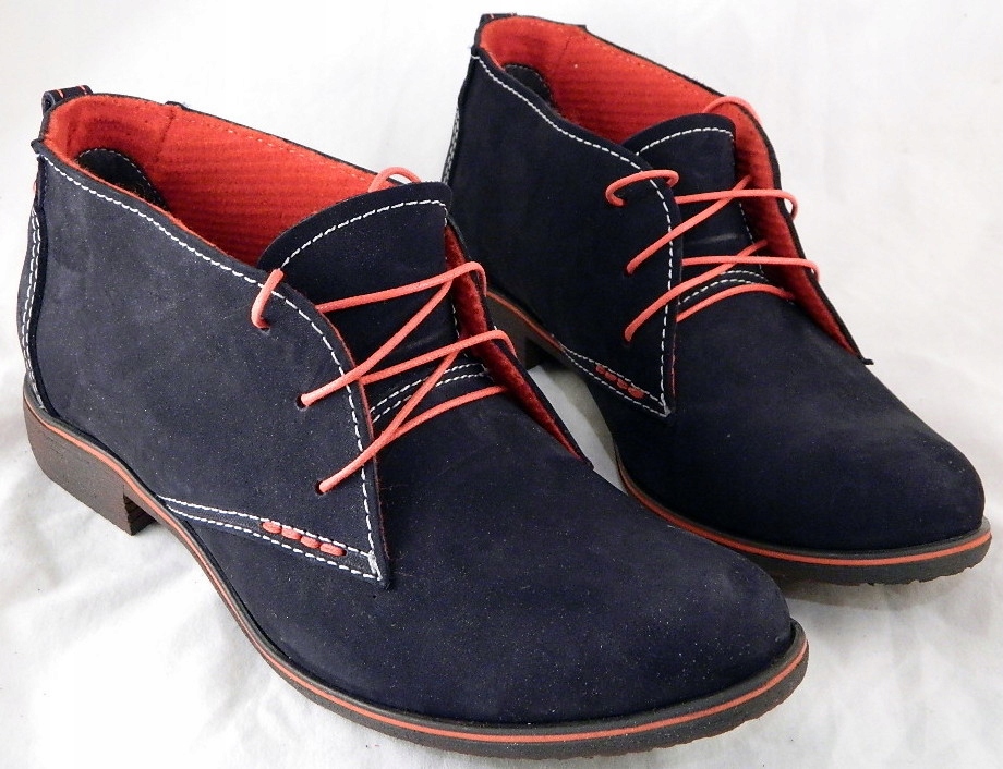 

Stylowe Sznurowane Trzewiki Półbuty Skóra UNI-60