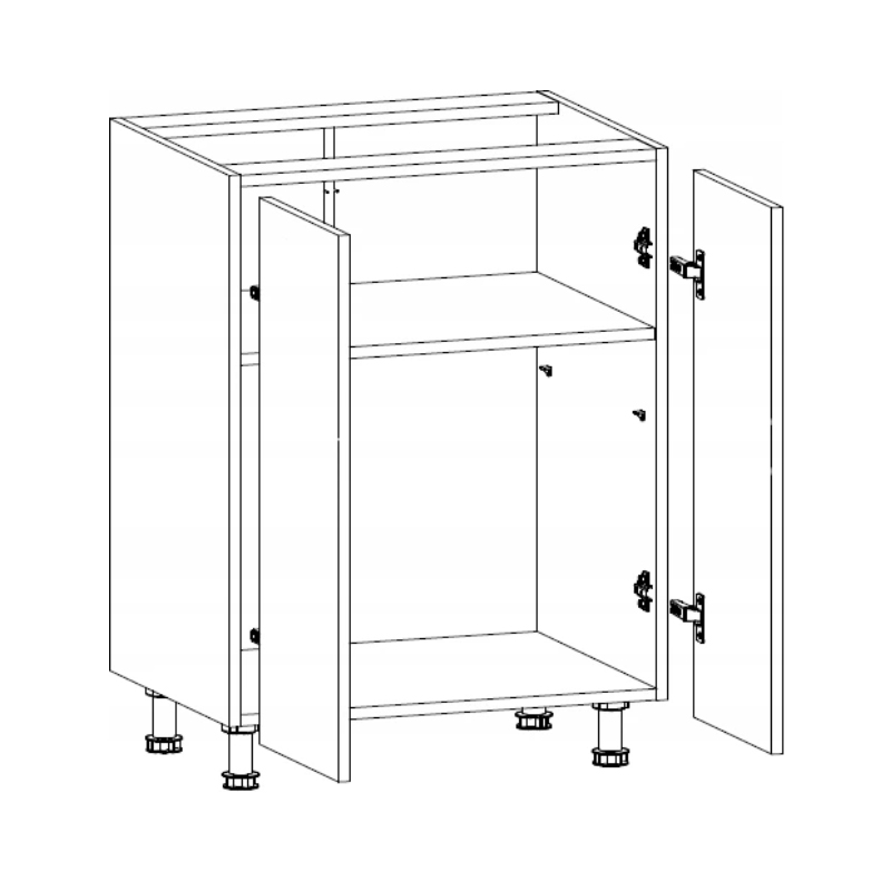 Szafka kuchenna dolna 60cm ASPEN D60 biały połysk Kod producenta ASPEN D60Z-P