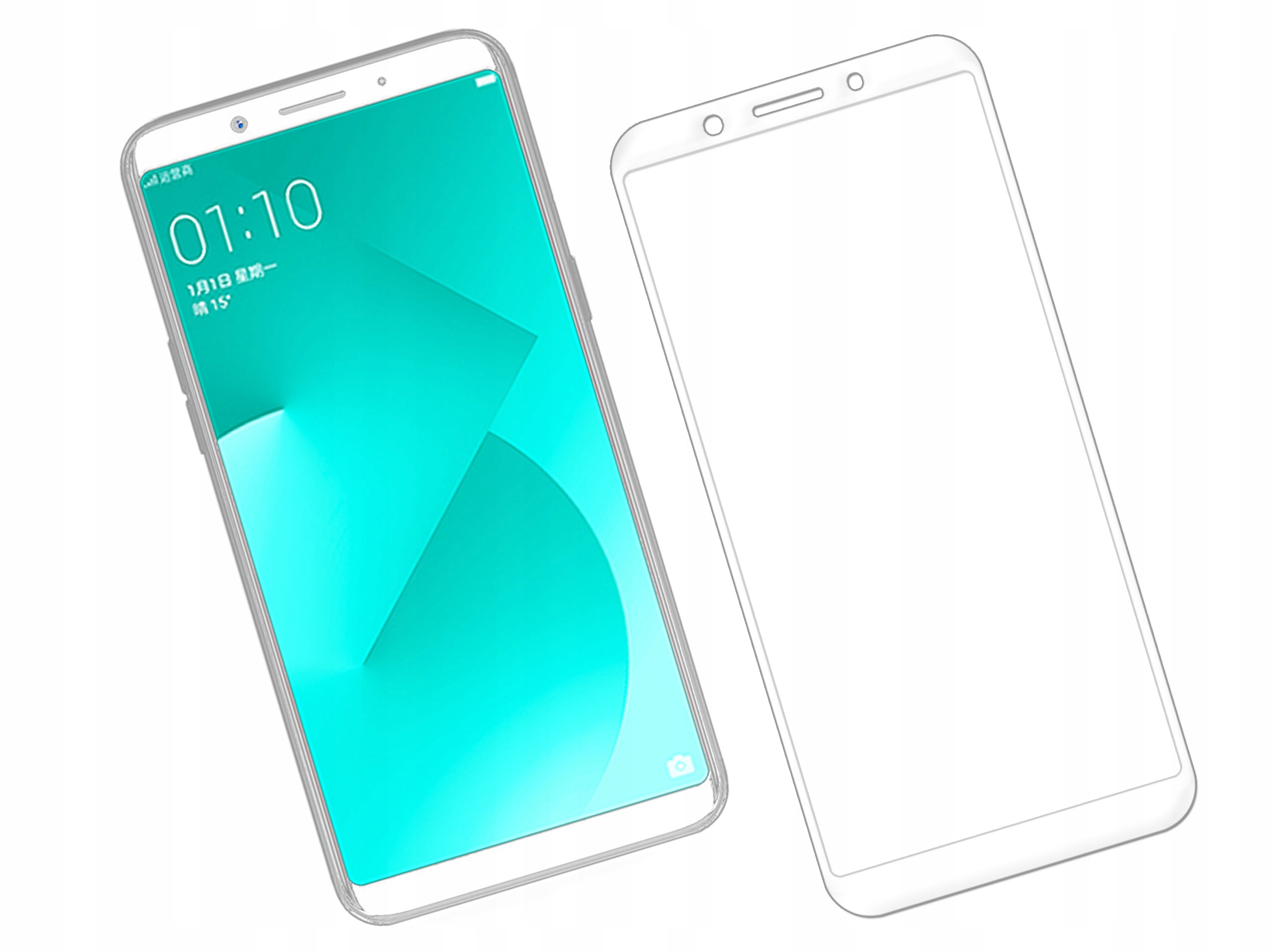 

Zaokrąglone szkło 3D 9H hartowane Oppo A1 Białe