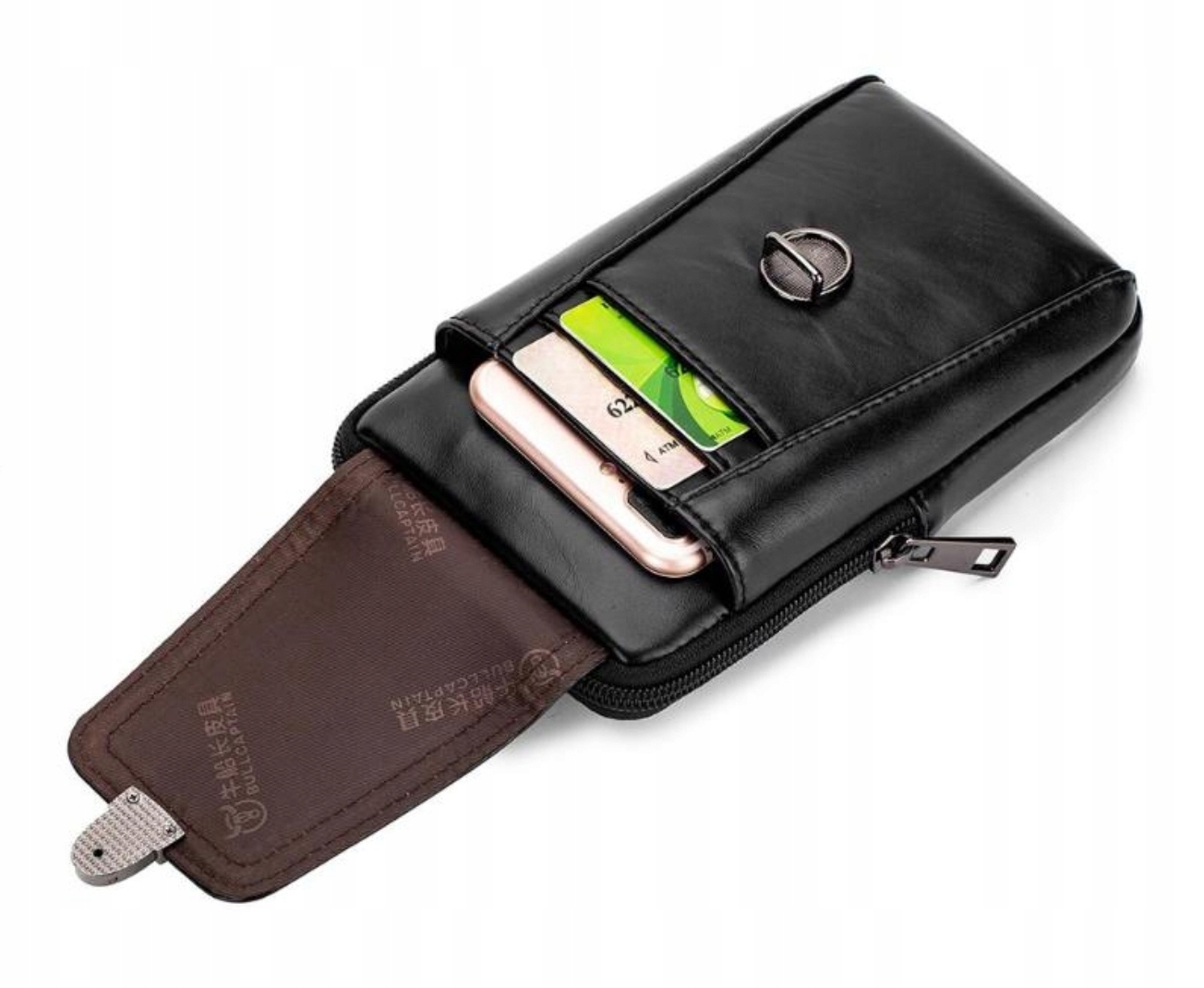 Saszetka biodrówka torba nerka na pasek skóra Model 072