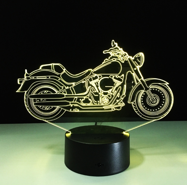 CHOPPER MOTOR MOTOCYKL Lampka Nocna 3D LED + PILOT Bohater Inny