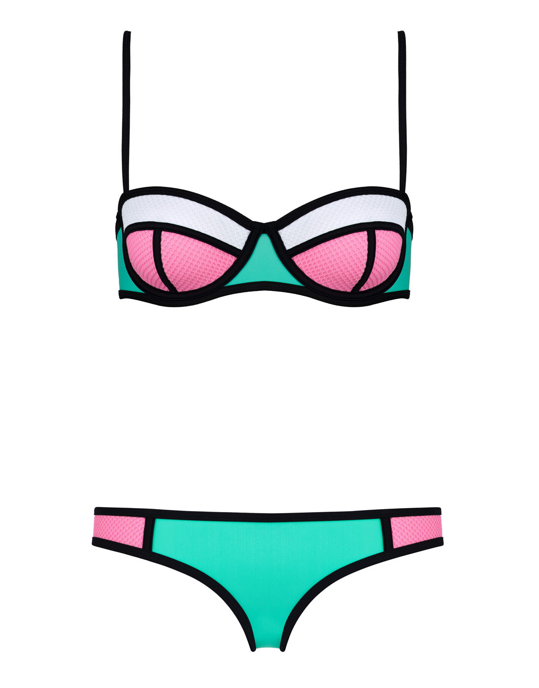 

3 kolory Strój Kąpielowy Bikini Neonowe M 38