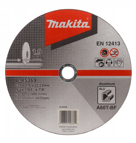 

Tarcza Tnąca Do Aluminium 230 X 1.9 Makita B-45369