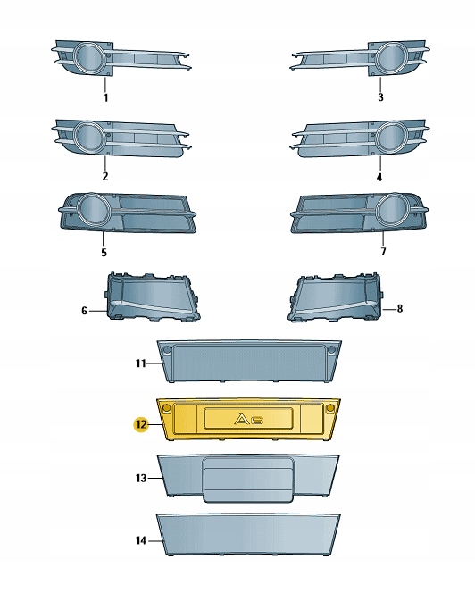 RAMKA PODKŁADKA POD TABLICĘ REJESTRACYJNĄ AUDI A6 ORYGINAŁ OD ASO JAKOŚĆ Producent części Audi OE