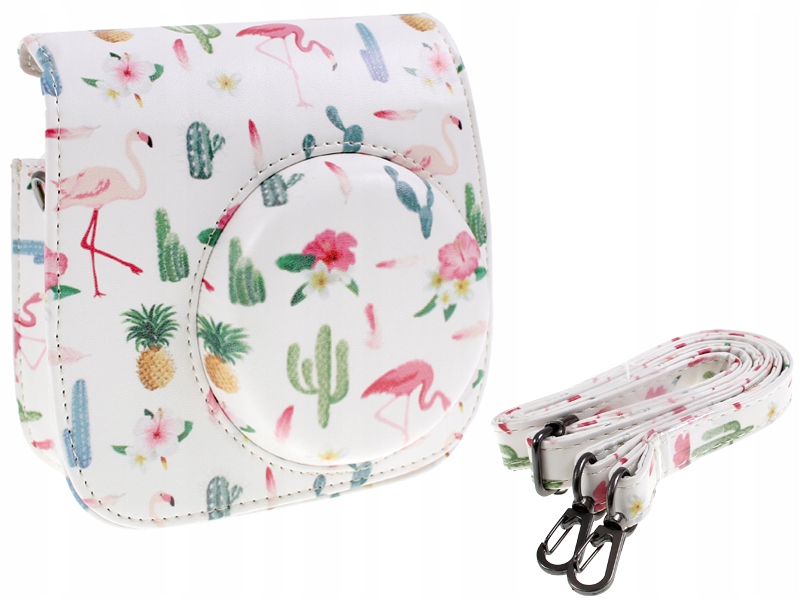 FUTERAŁ do FUJI INSTAX Mini 8 9 Retro flamingi