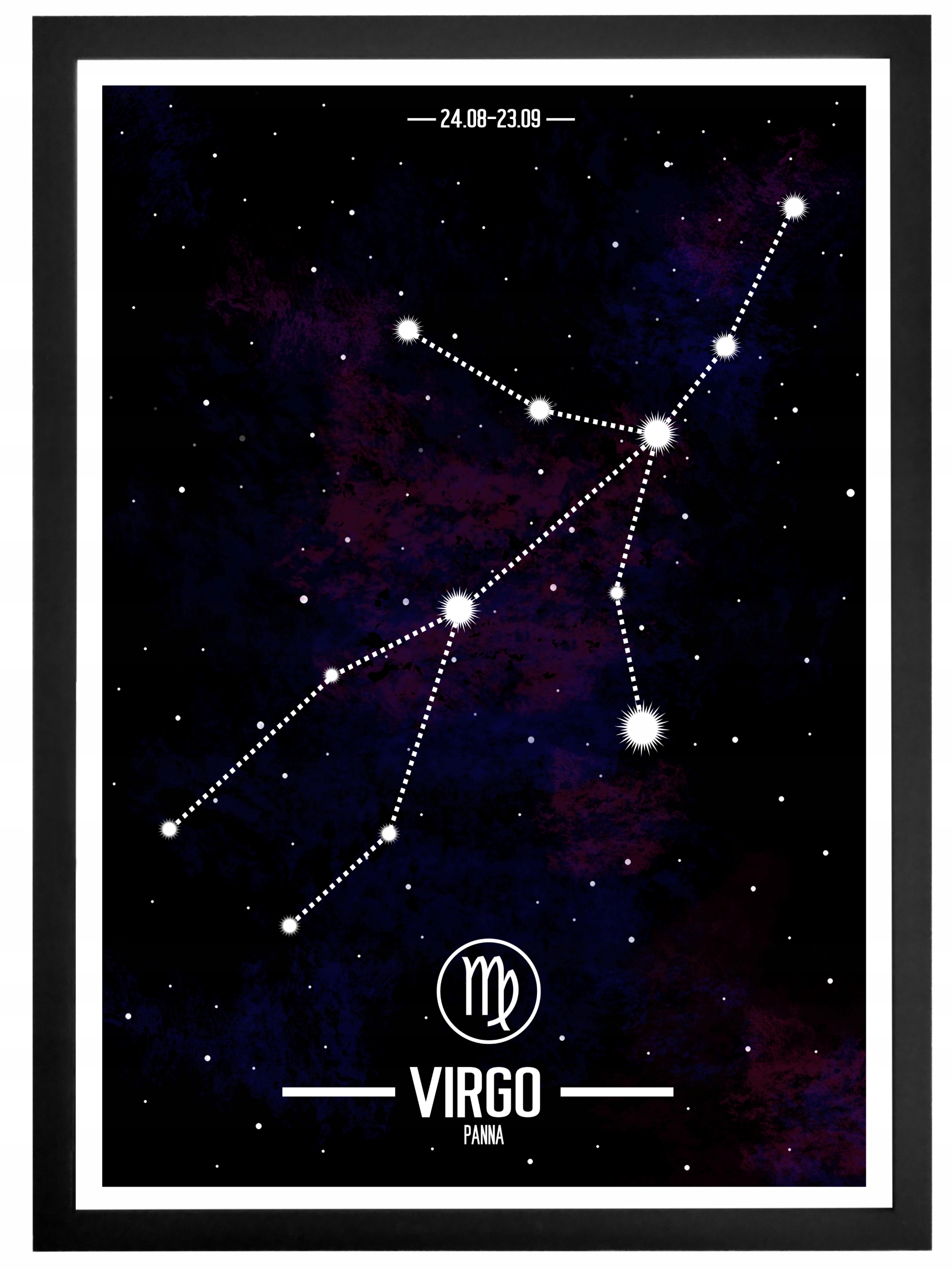 PLAKAT A3 ZNAKI ZODIAKU CZARNA RAMA PREZENT
