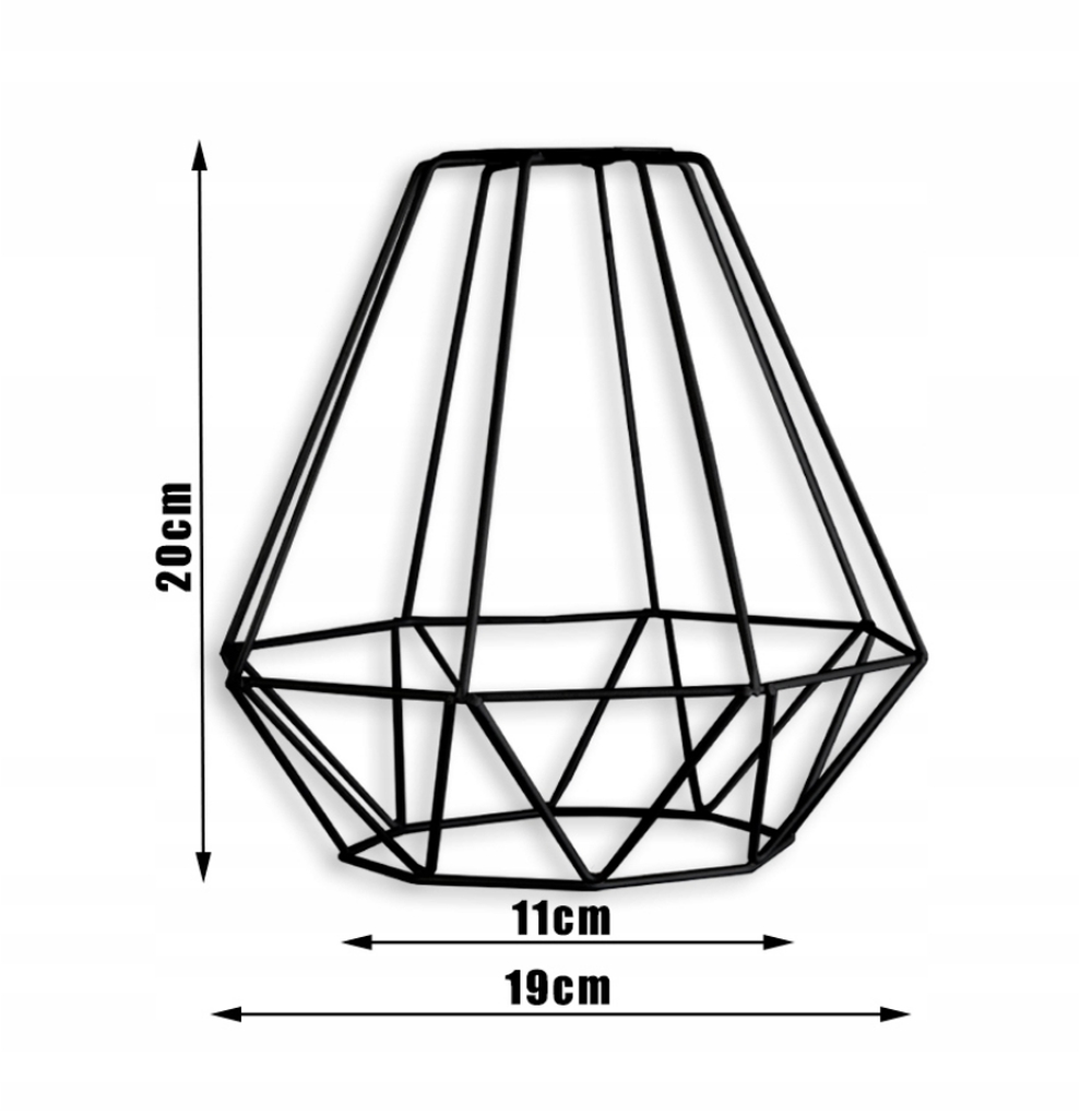 LAMPA SUFITOWA KOSZ LOFT DIAMENT PAJĄK3 DRUCIAKE27 Zasilanie sieciowe