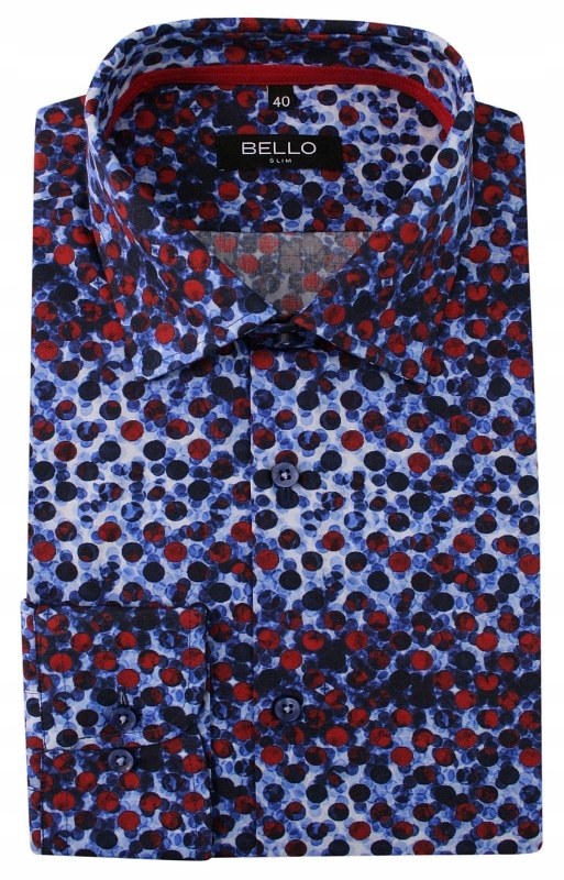 Barevná košile s puntíky -bello- 39/176-182- slim