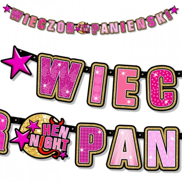 

Baner Na Wieczór Panieński Różowy Hen Night 247 CM