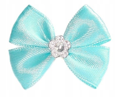 

Kokardki Z Diamencikiem Spinki Jasny Turkus XP27