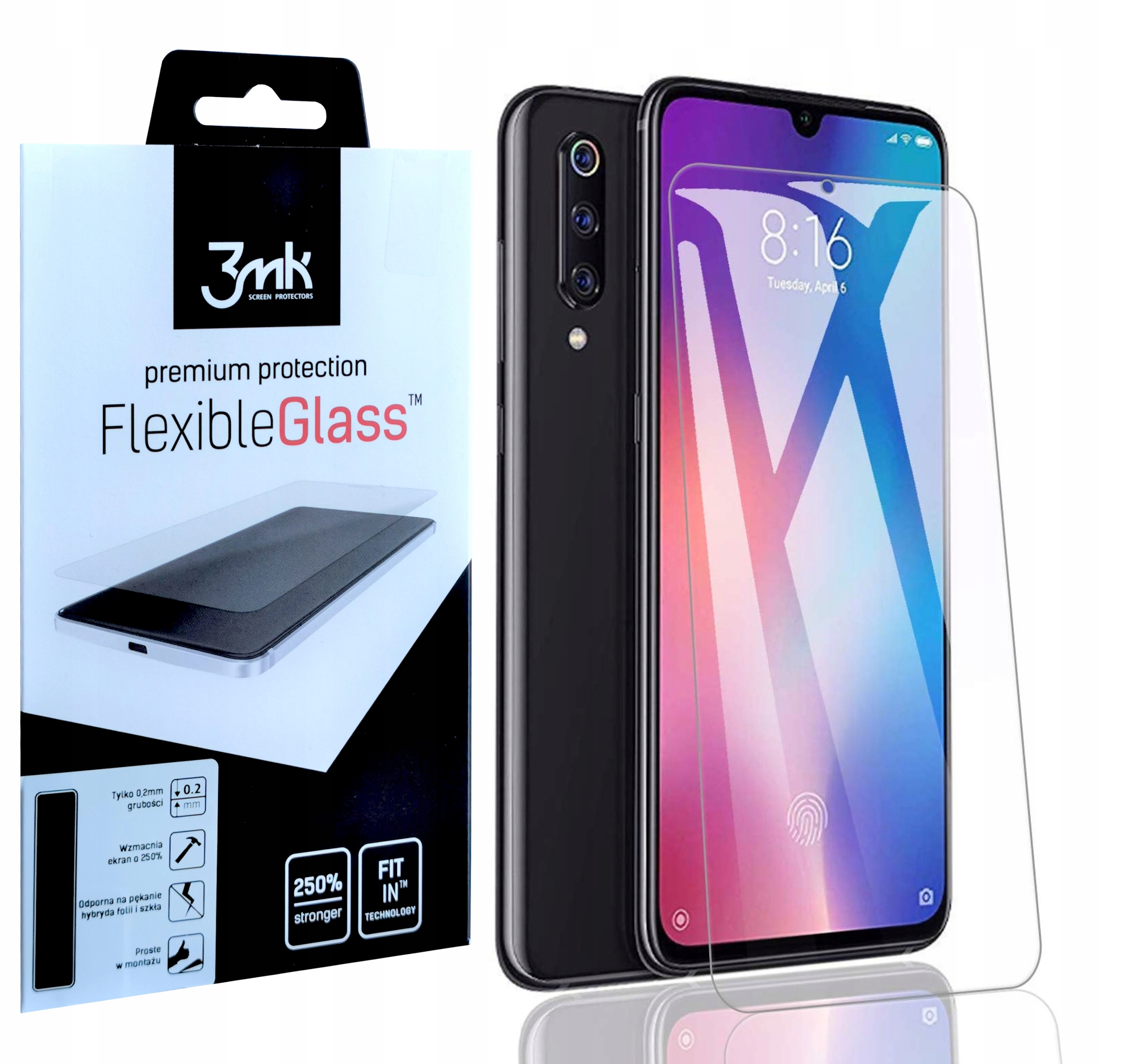 

Niepękające Szkło Hybrydowe Xiaomi MI 9 3MK