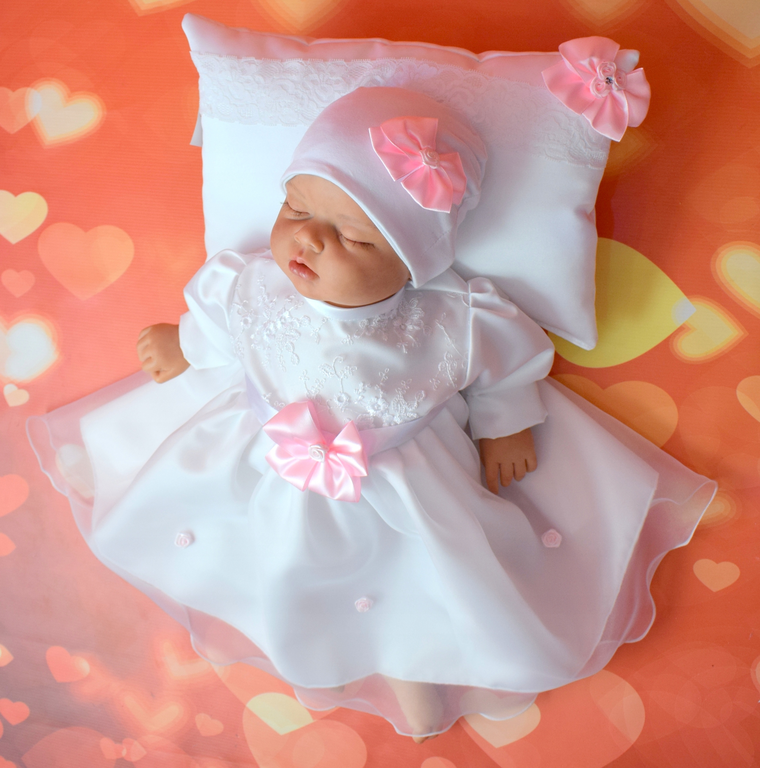 Komplet do CHRZTU 4 cz Ubranko ANDZIA 62 68 Kolor dodatkowy różowy