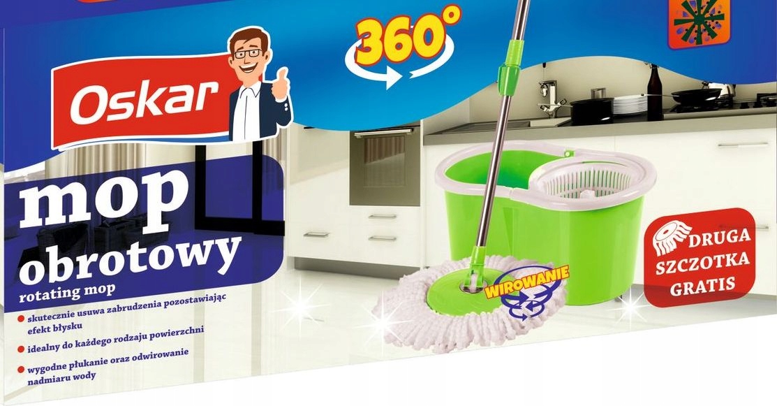 

Mop Obrotowy Oskar 360 + Druga Szczotka Gratis