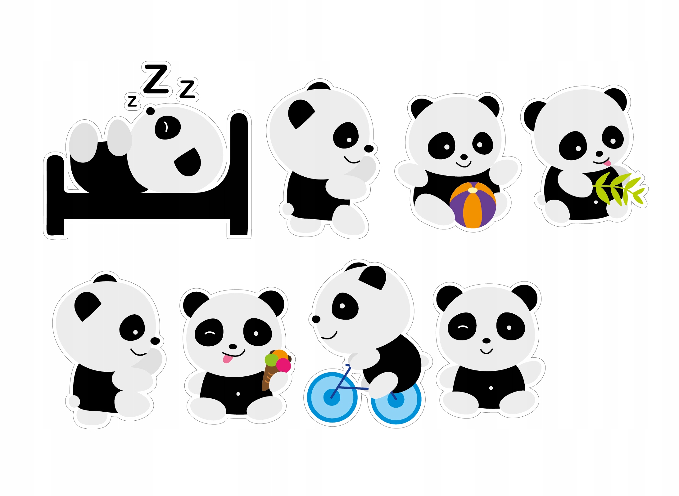 

Naklejki na ściane schody Panda Zestaw dla dzieci
