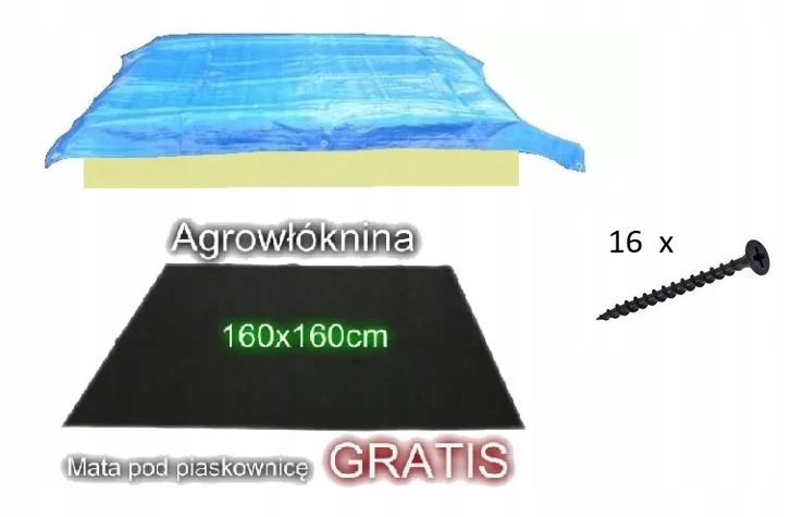 Piaskownica 150x150 ławeczki + stolik +GRATIS EAN 5900541000017