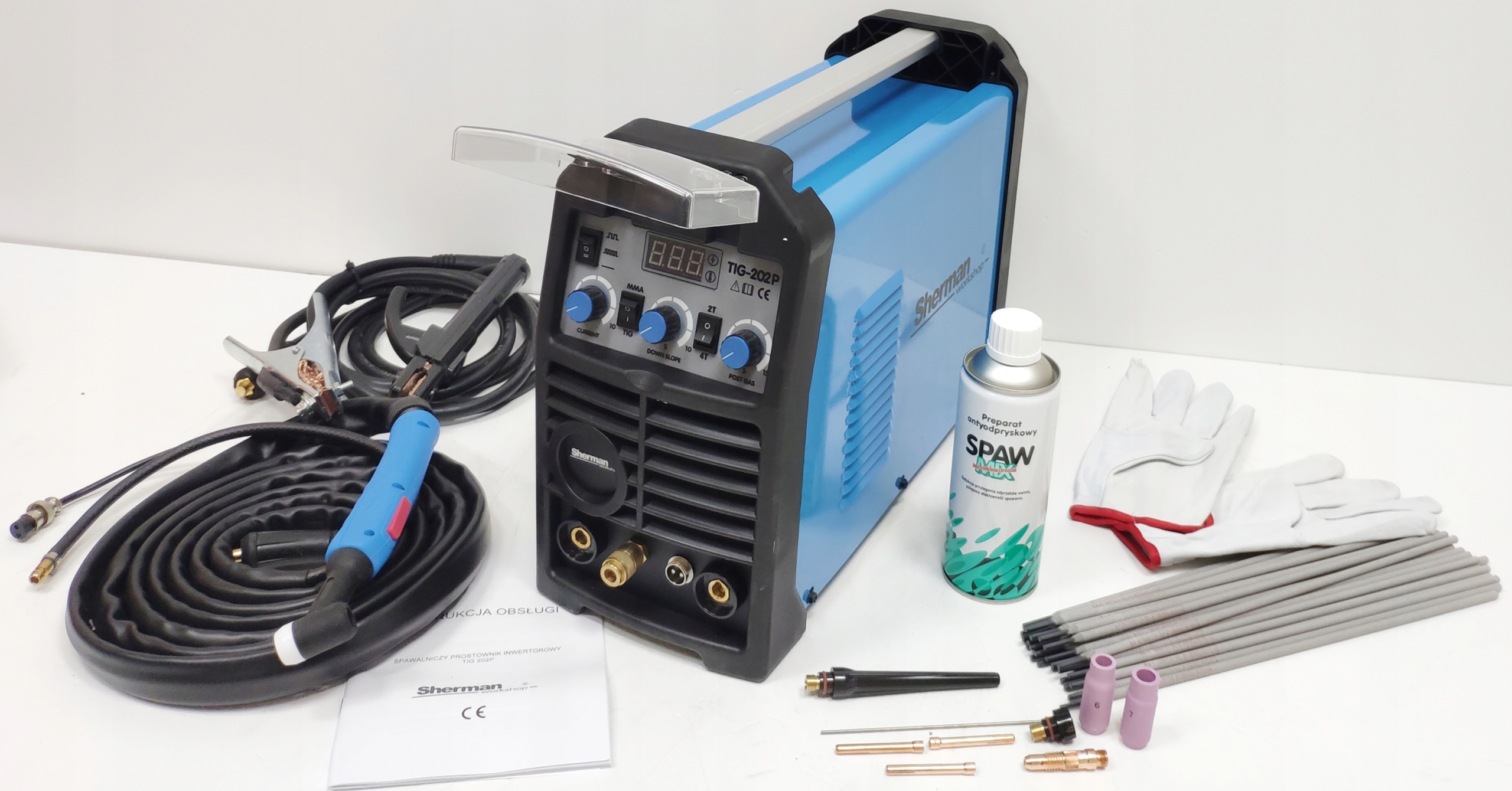 SPAWARKA INWERTOROWA SHERMAN TIG 202P 202 PULS DC Kod producenta SPAWARKA SHERMAN TIG 202P 202 PULS DC