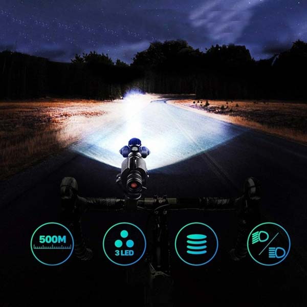 Latarka rowerowa TRANSFORMERS 3 diody USB aku Rodzaj przednie