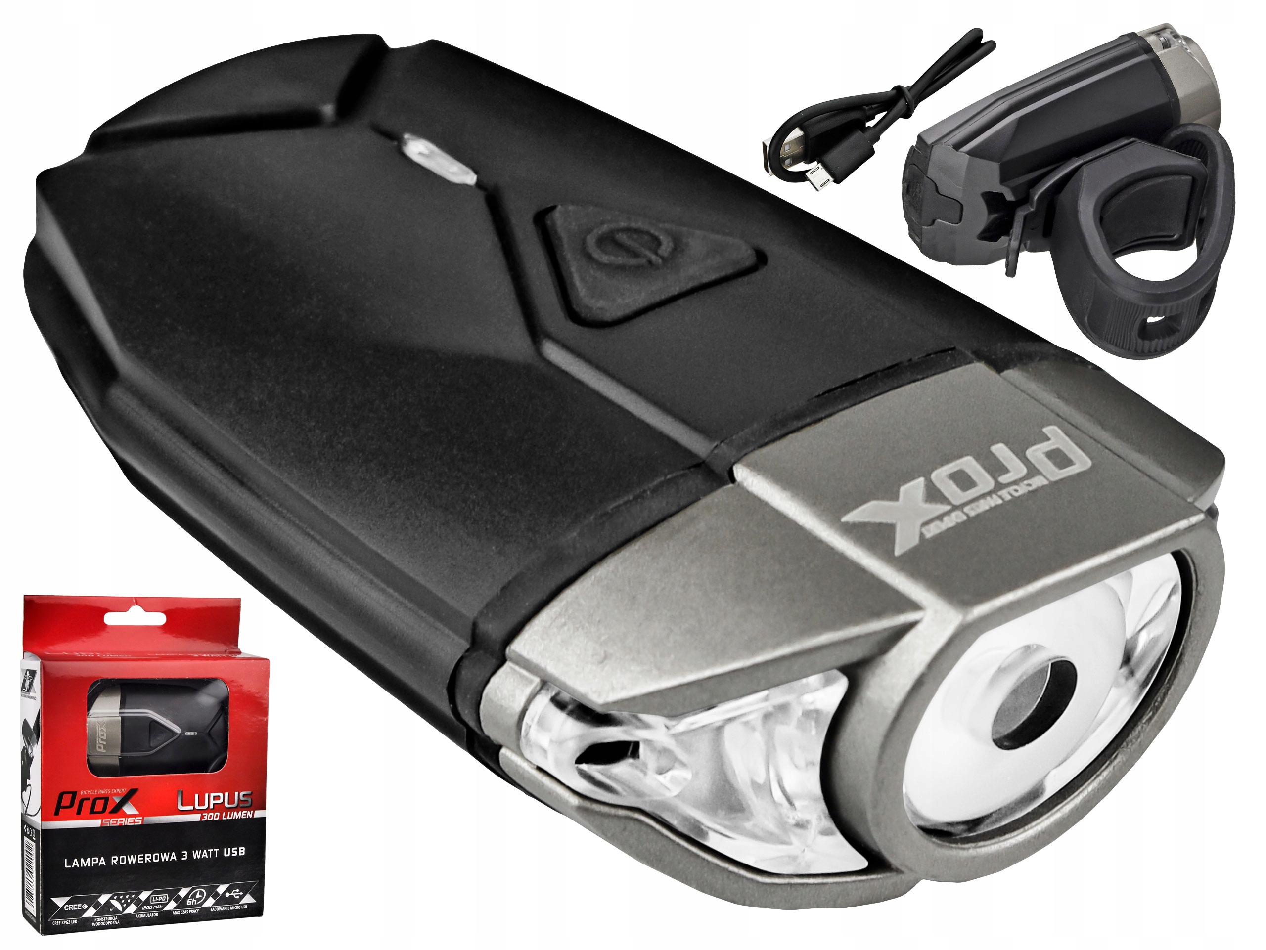 

Przednia Lampka Prox Lupus Na Kask 300 LM Usb
