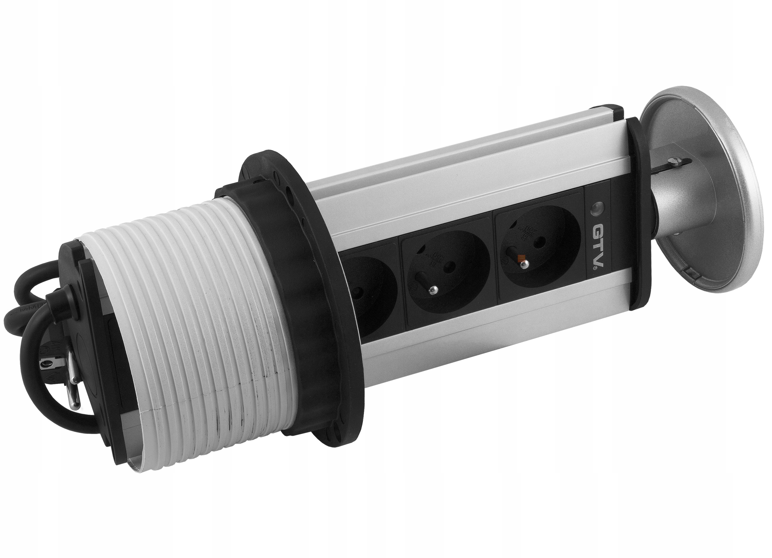 

Przedłużacz wpuszczany chowany w blat fi 100 szary