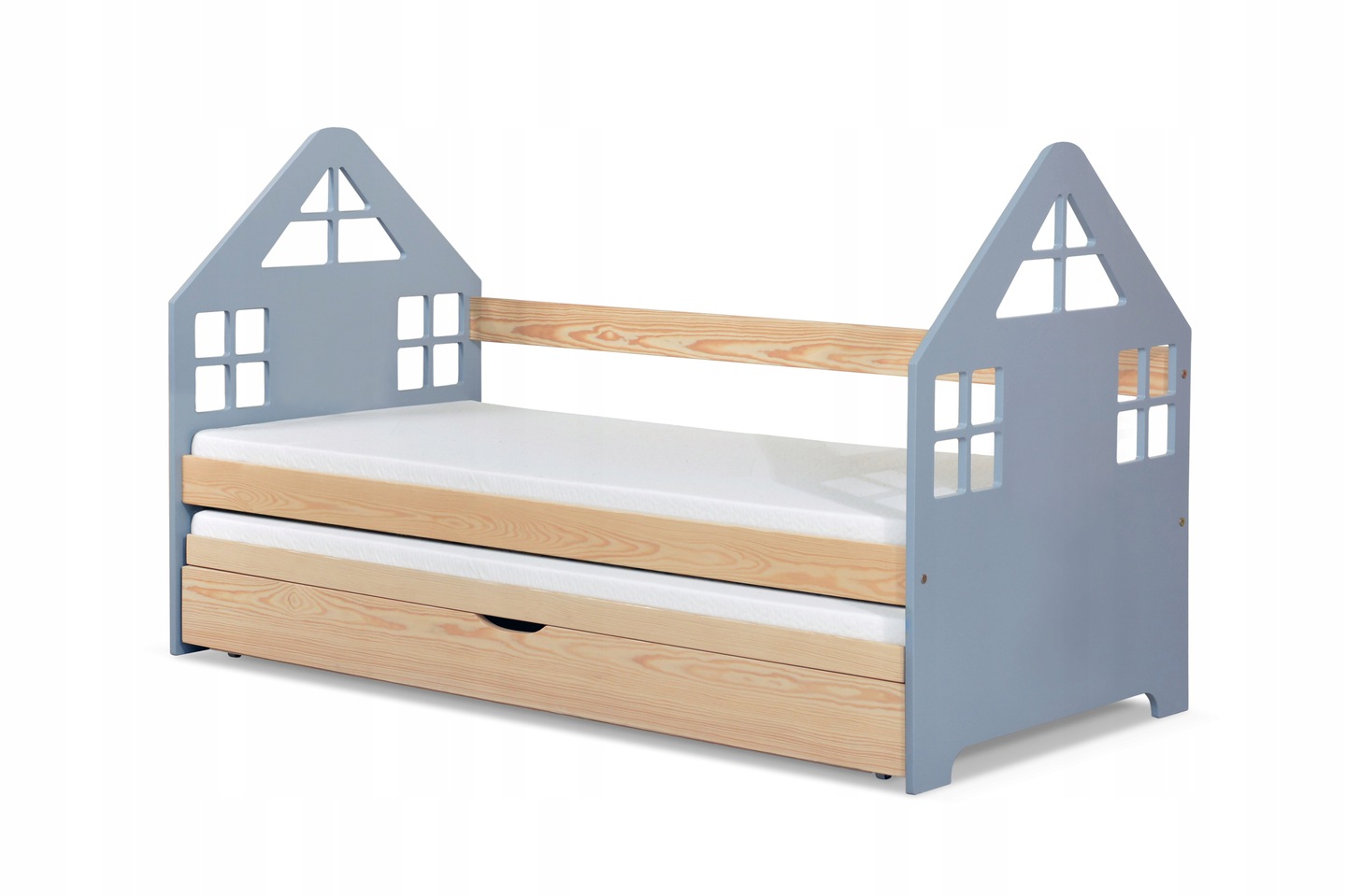 Łóżko parterowe Domek 2 160x75 MATERACE GRATIS Kolekcja Domek