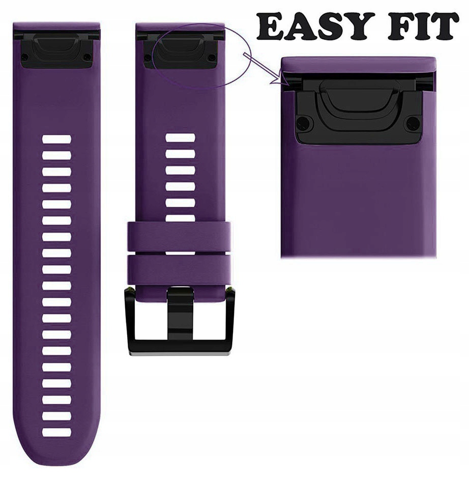 FIOLETOWY Pasek Garmin FENIX 7S Sapphire Solar Materiał paska guma