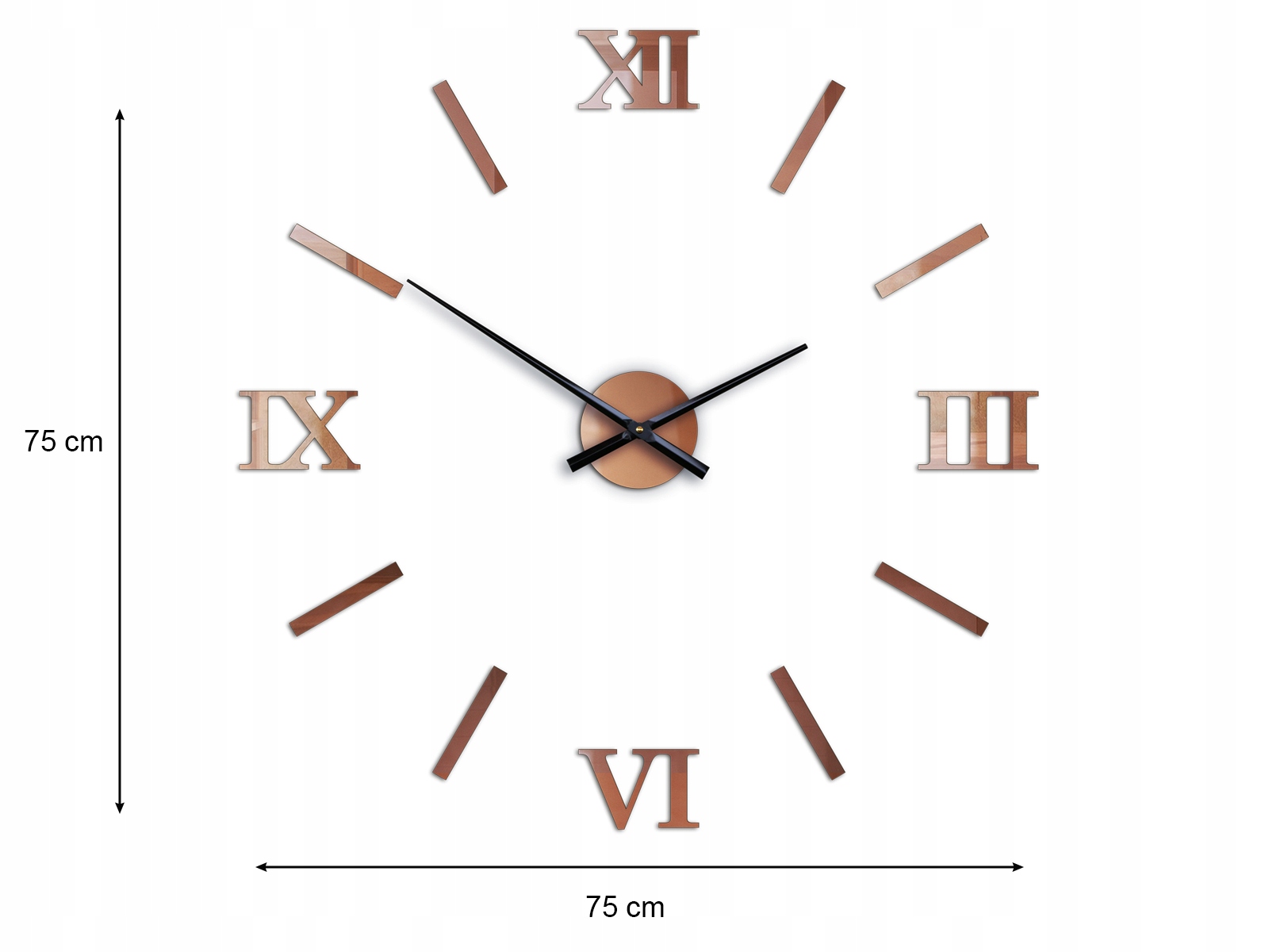 Zegar ścienny RZYMSKIE CYFRY -75 cm! CIEKAWY DIY Kod producenta numero_copper