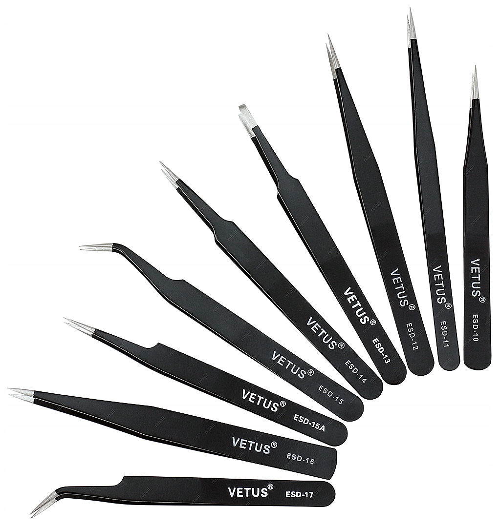 

Pinceta Penseta Peseta Metalowa Esd Zestaw 9szt