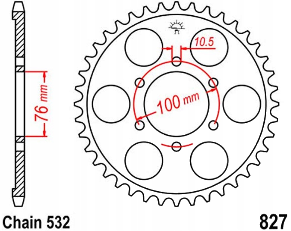 Zadní ozubené kolo Jt R827 42-52Z pro Suzuki Gsx-r 1100