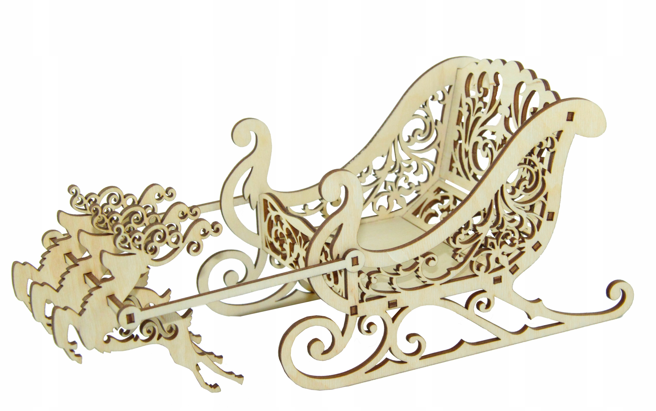 

Drewniane sanie dekoracje na Boże Narodzenie